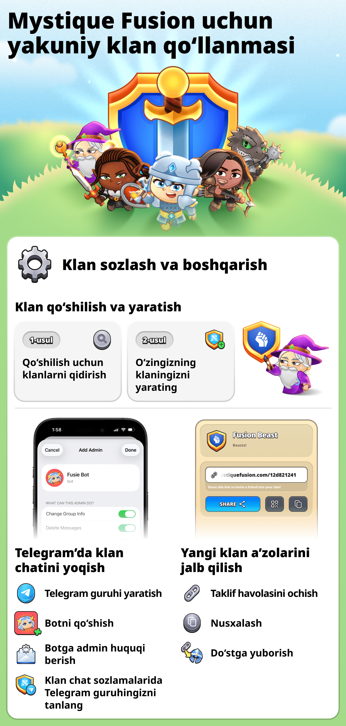 Ўйиндаги кланлар ҳақида барча маълумот