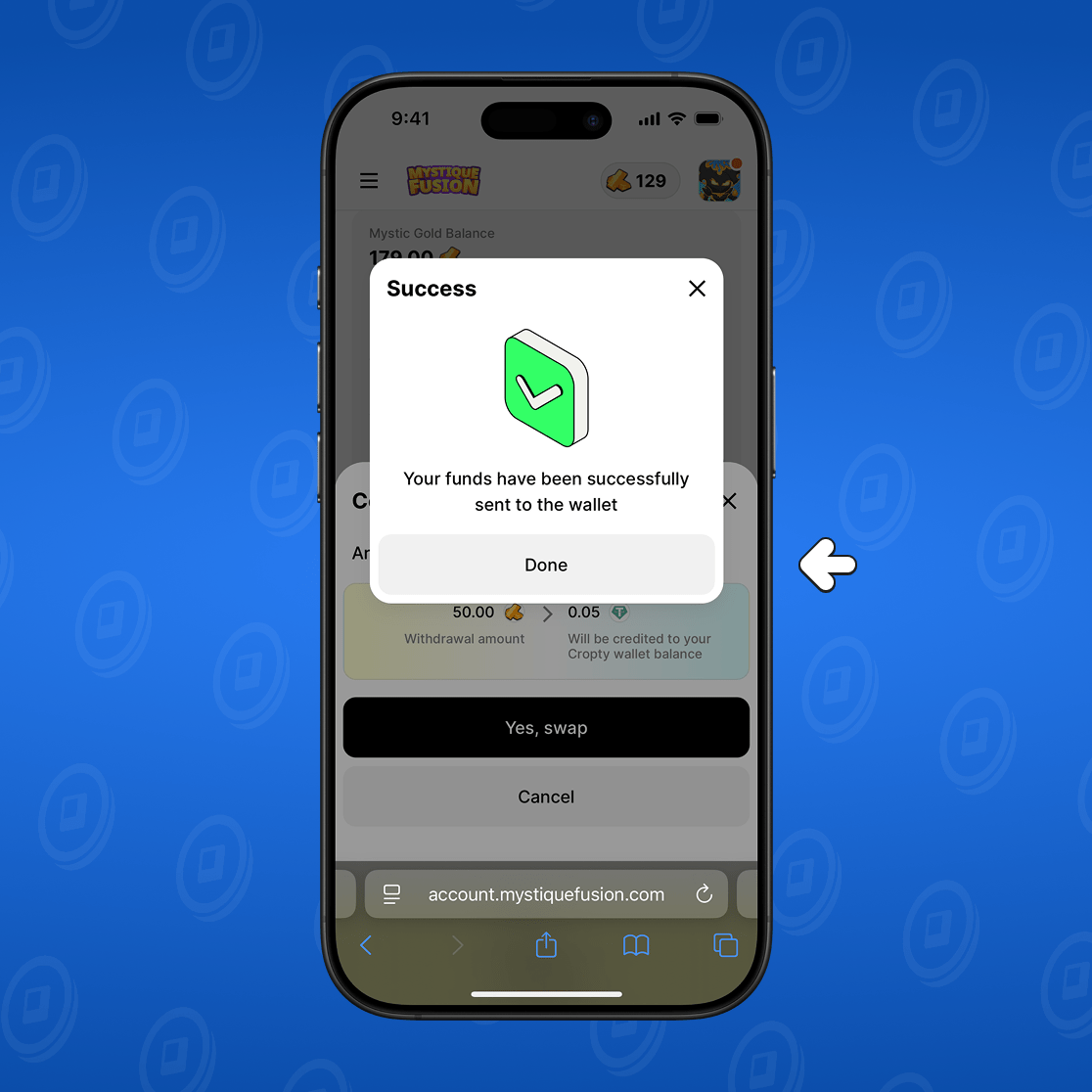 Funds transfer completed