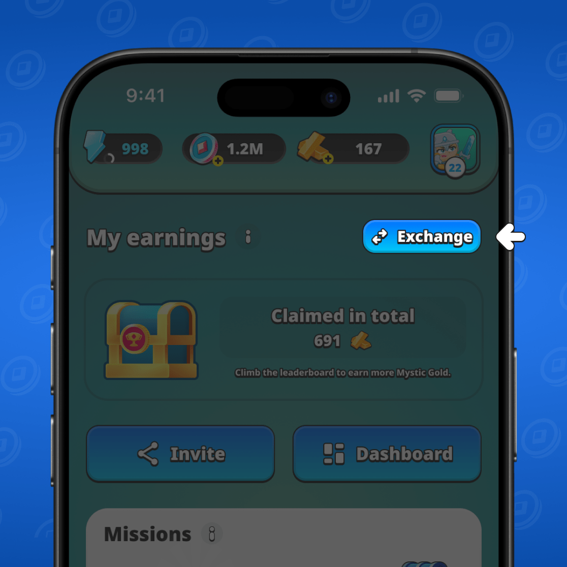 استبدل Mystic Gold بـ USDT