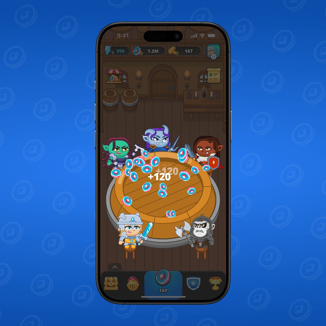 Trykk for å få Fusion Coins