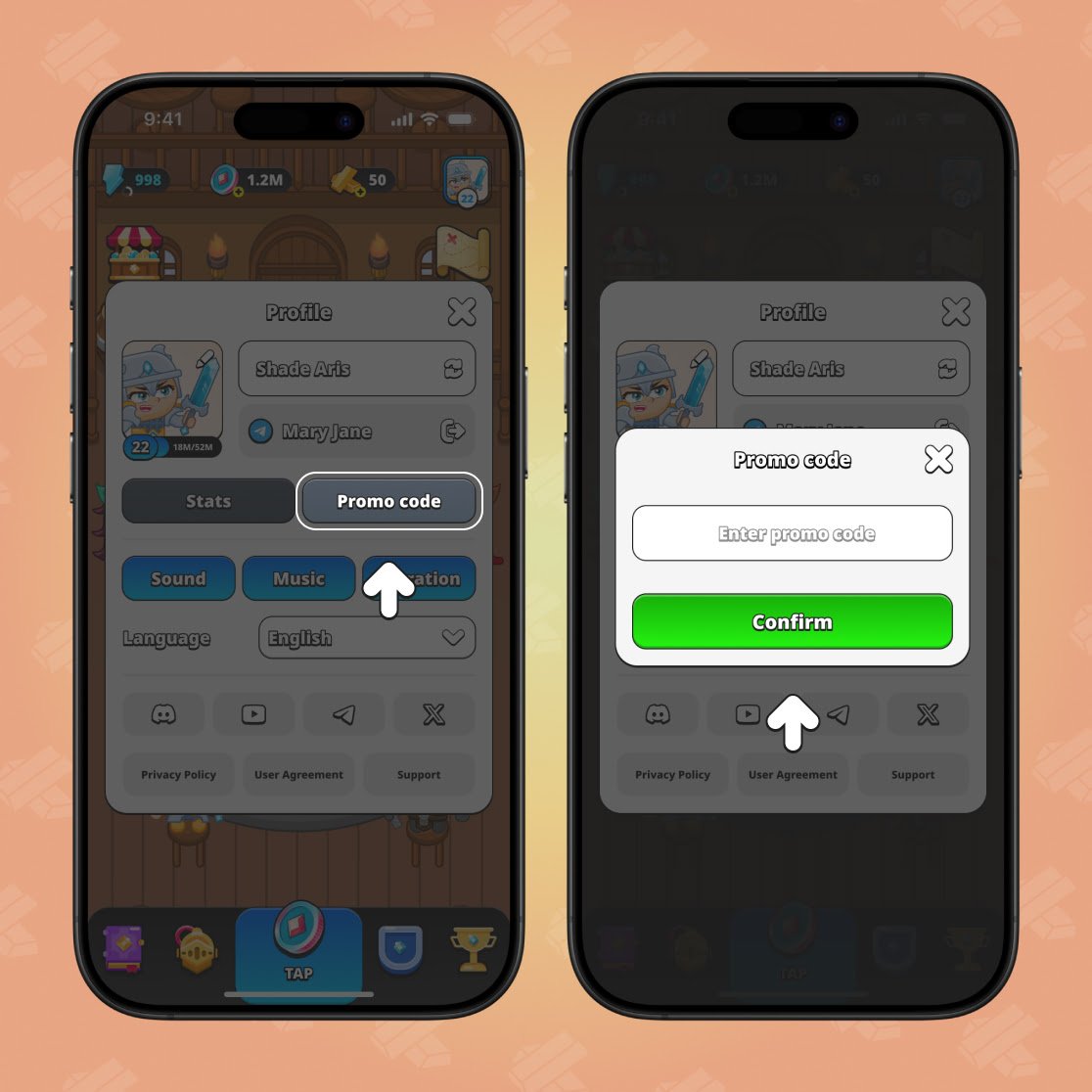 प्रमोकोड का चयन और入力