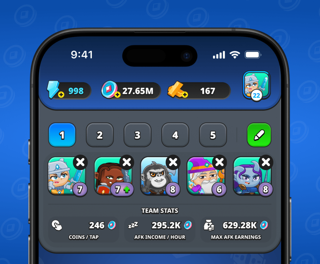 5 heróis disponíveis no jogo