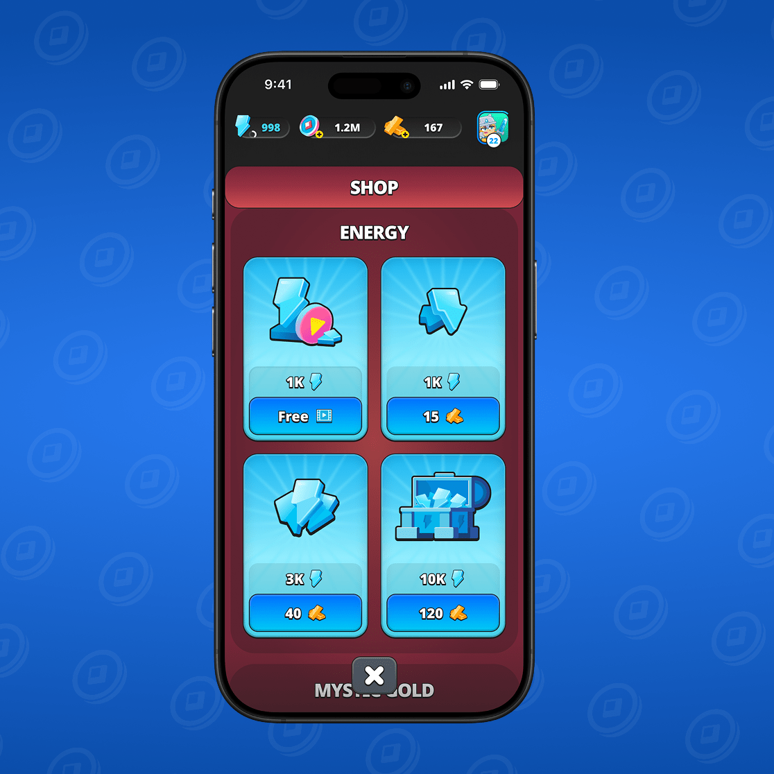 Beli energi dan terus mengetuk!