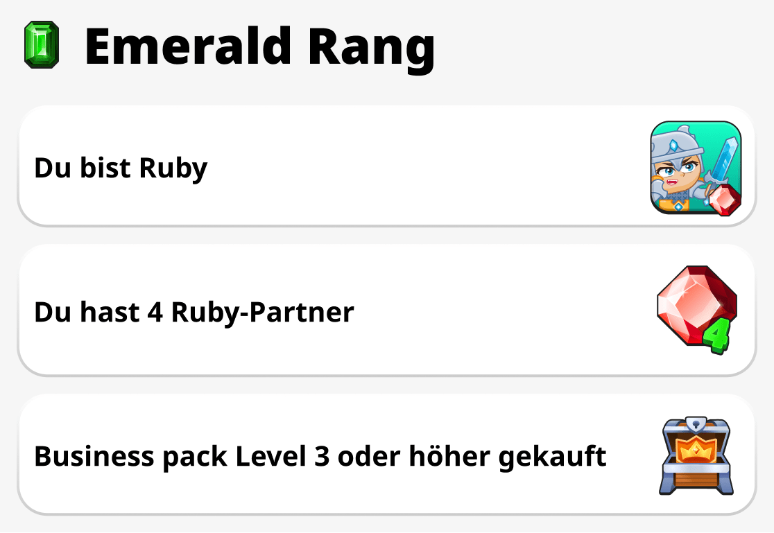 Wie man den emerald-Rang erreicht
