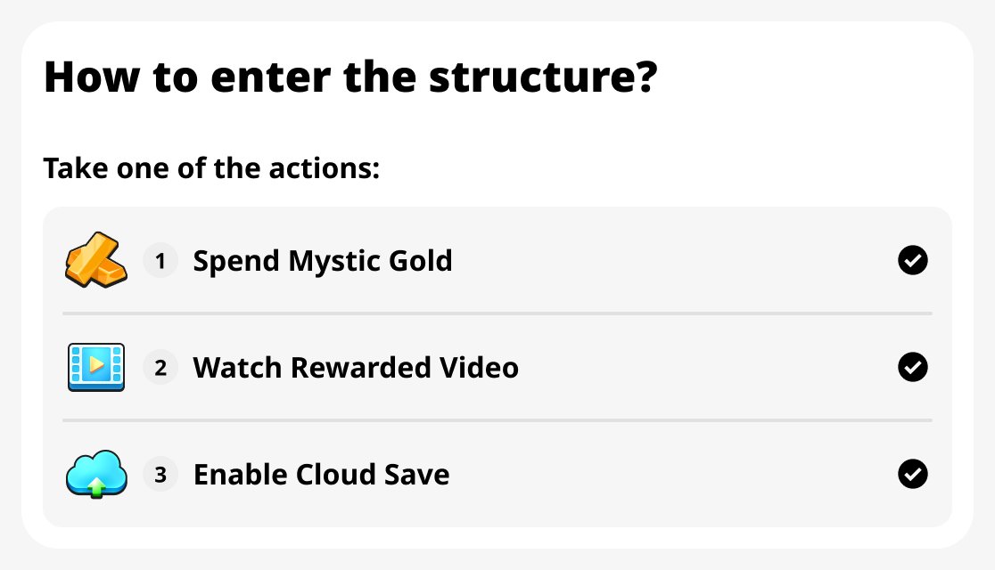 How to get into the structure