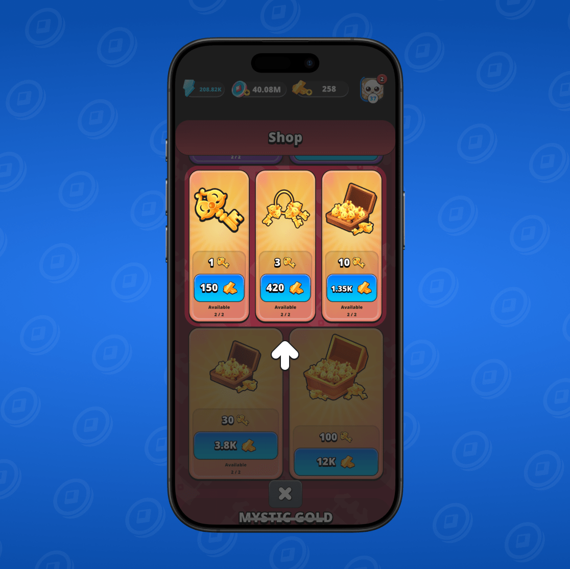 Buy keys in the store