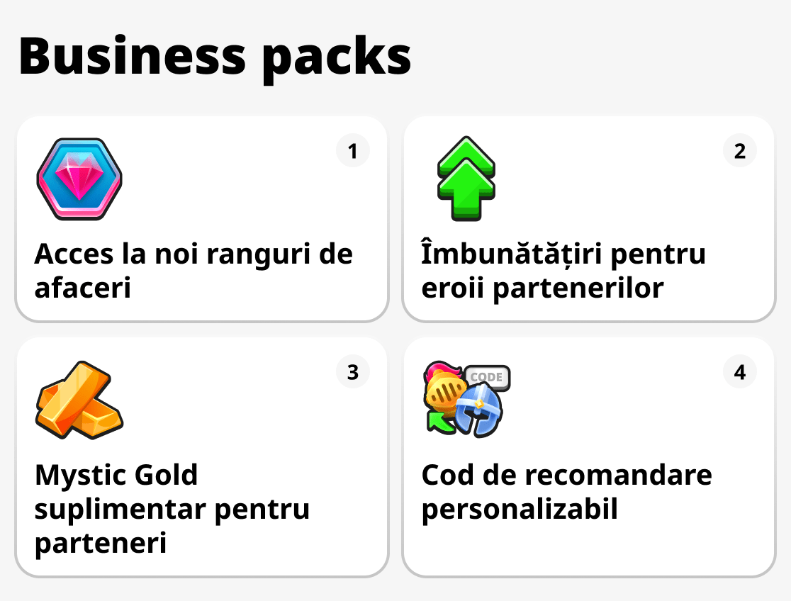 Ce sunt pachetele business în Mystique Fusion