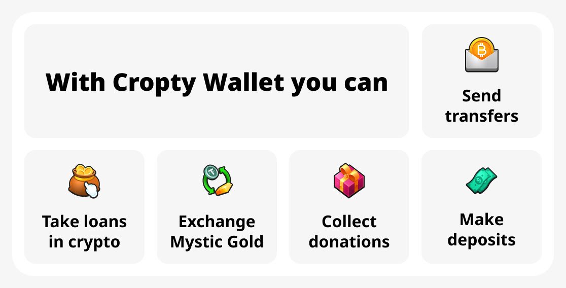 With Cropty Wallet you can
