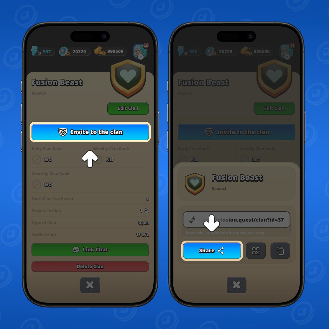 Link til klaninvitation