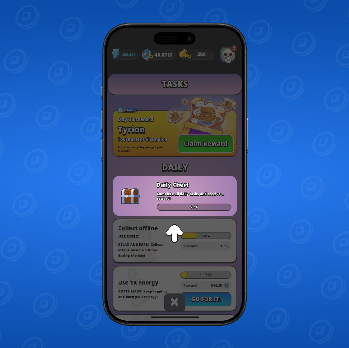 Reward for completing daily tasks