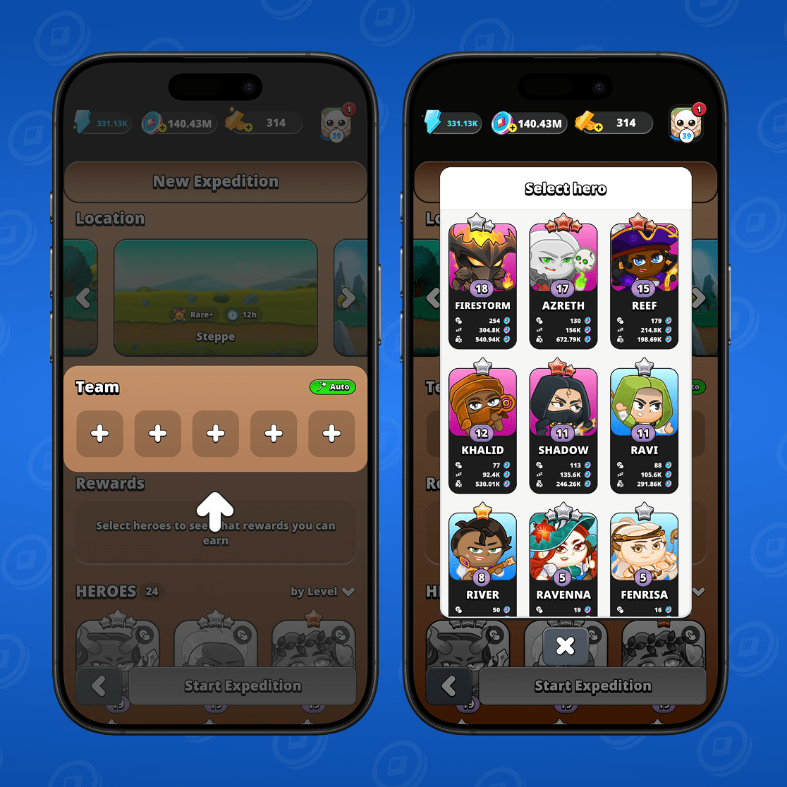 Pilih Pahlawan untuk Ekspedisi