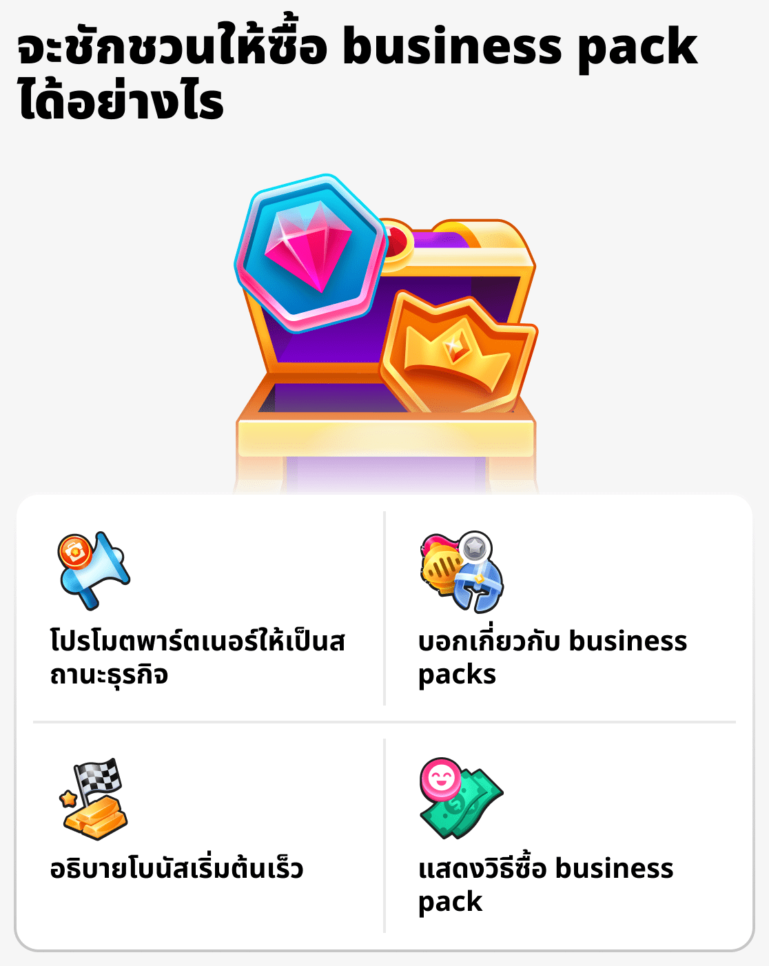 วิธีโน้มน้าวให้คนซื้อแพ็กเกจธุรกิจ