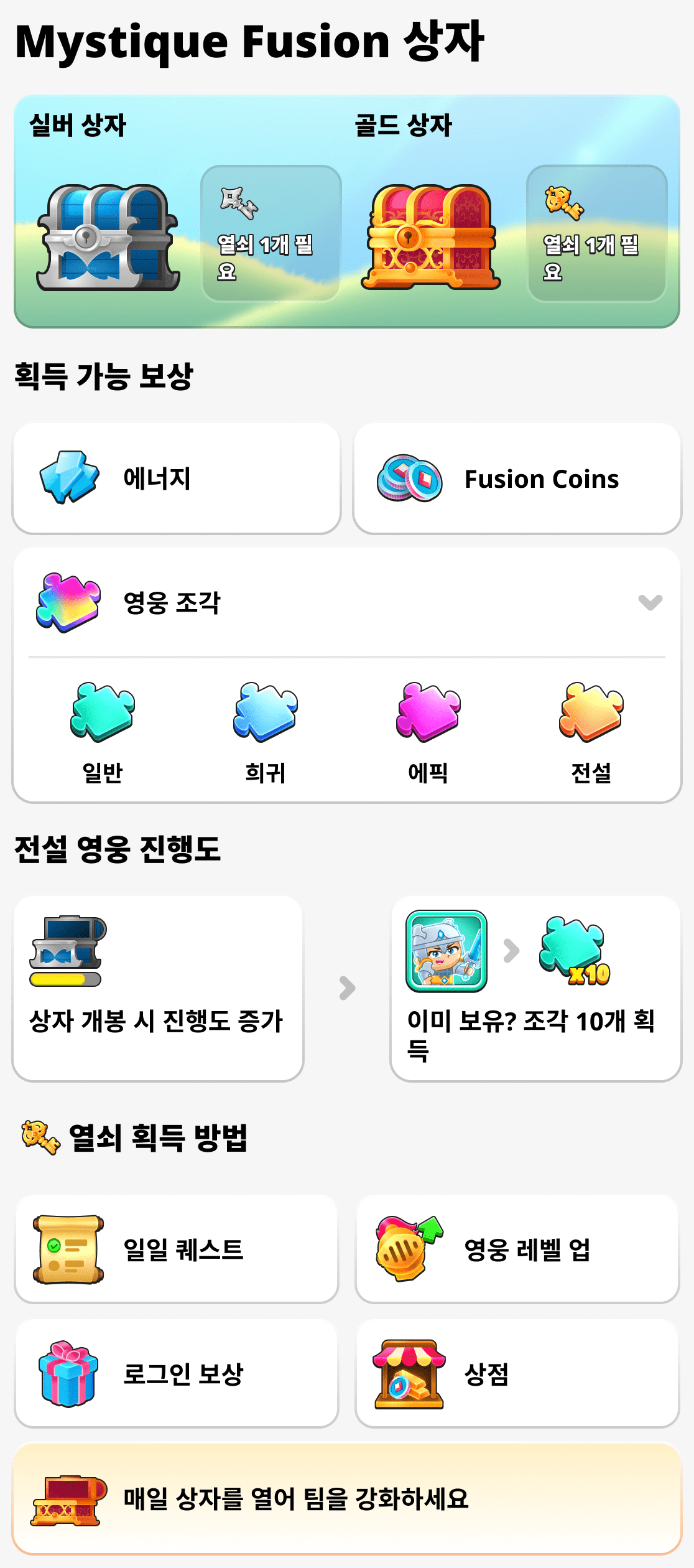 Mystique Fusion의 상자