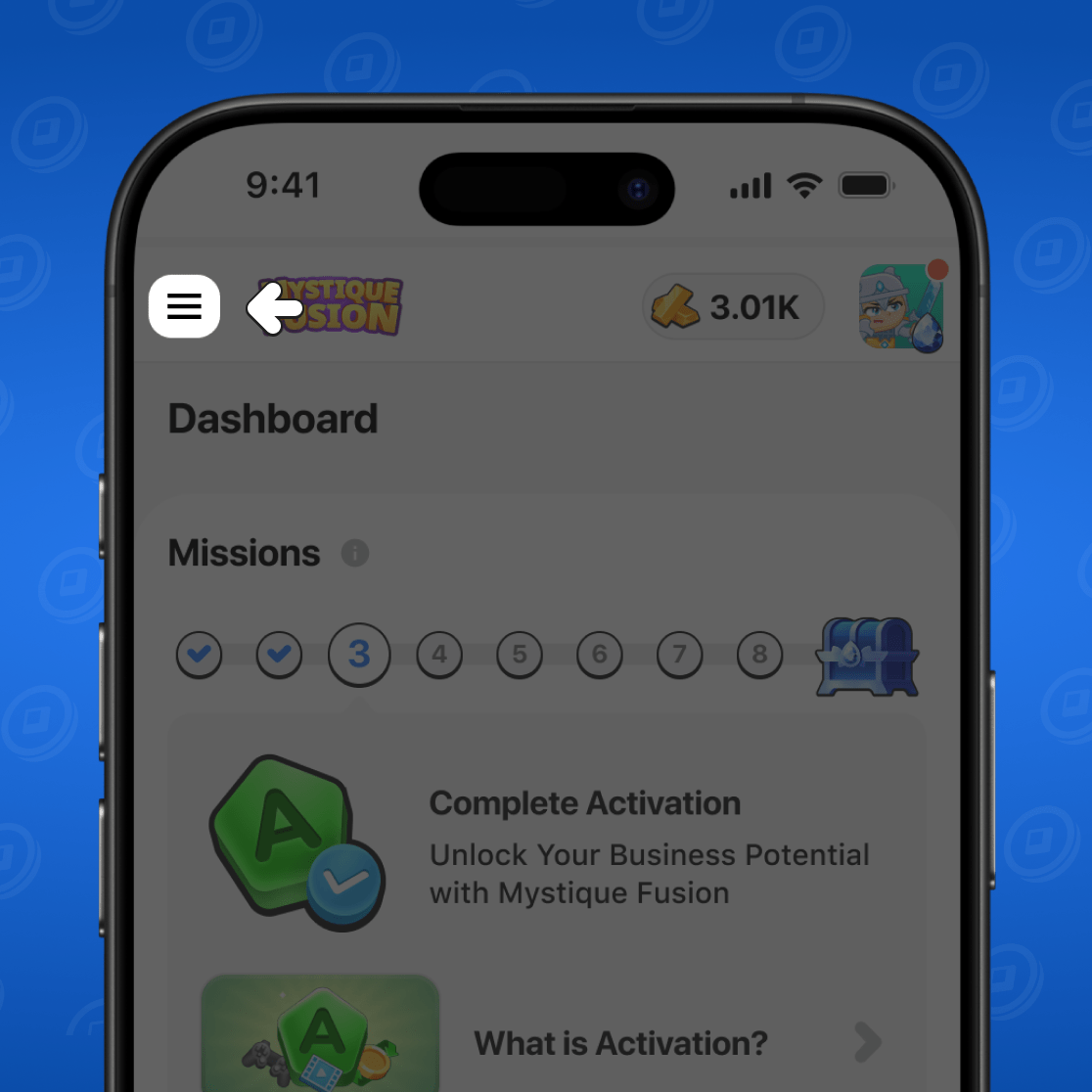 Menu della dashboard