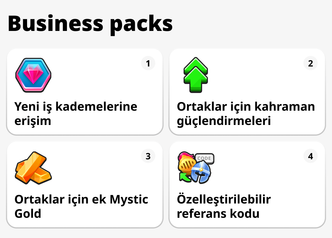 Mystique Fusion'da business pack nedir