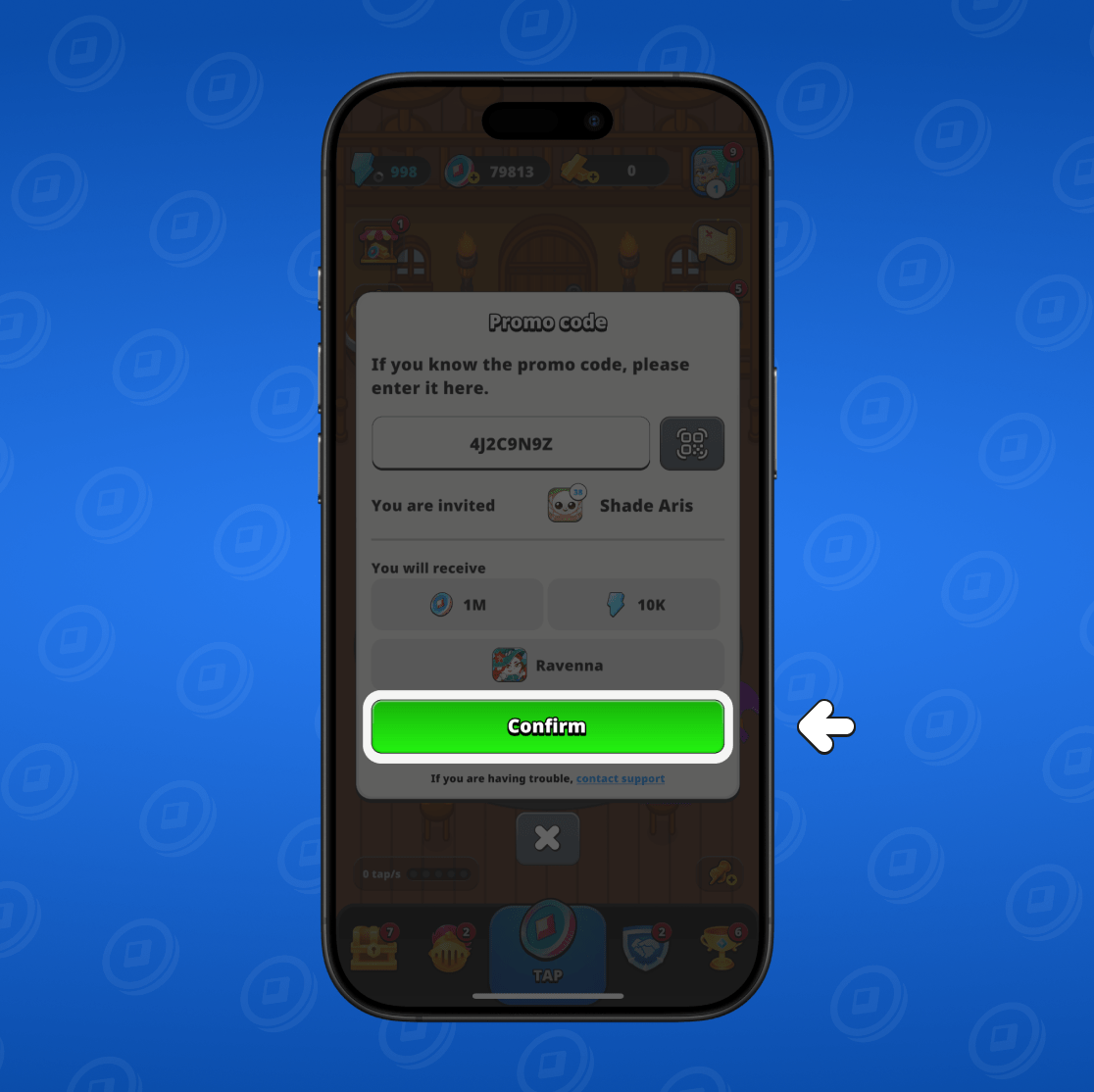 Appuyez sur «Confirmer»